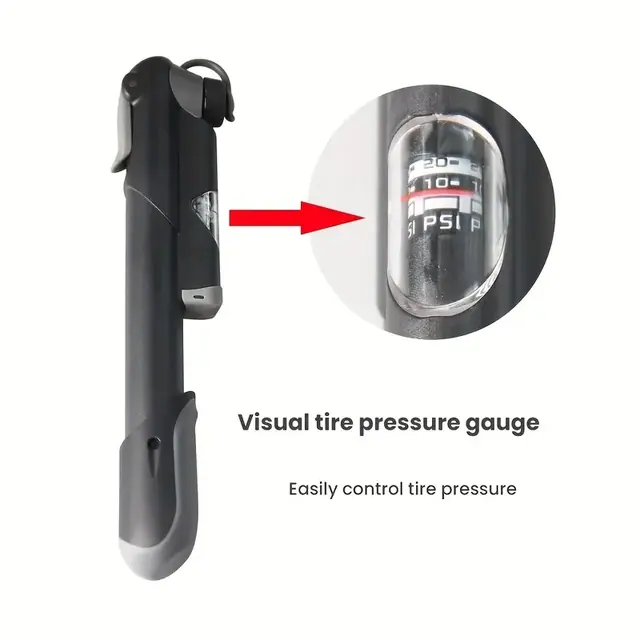 Bicycle Hand Pump with Pressure Gauge