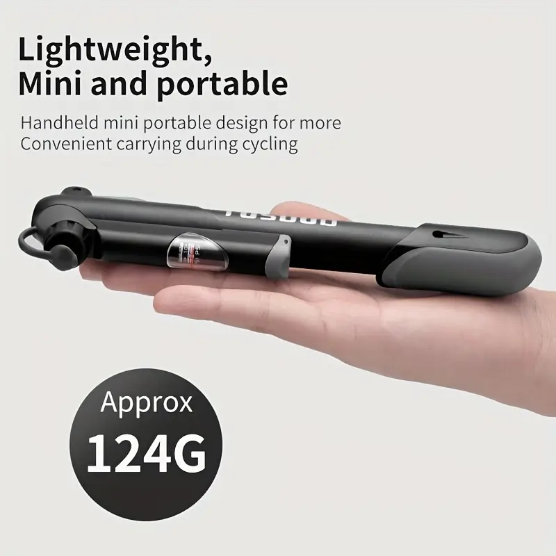 Bicycle Hand Pump with Pressure Gauge