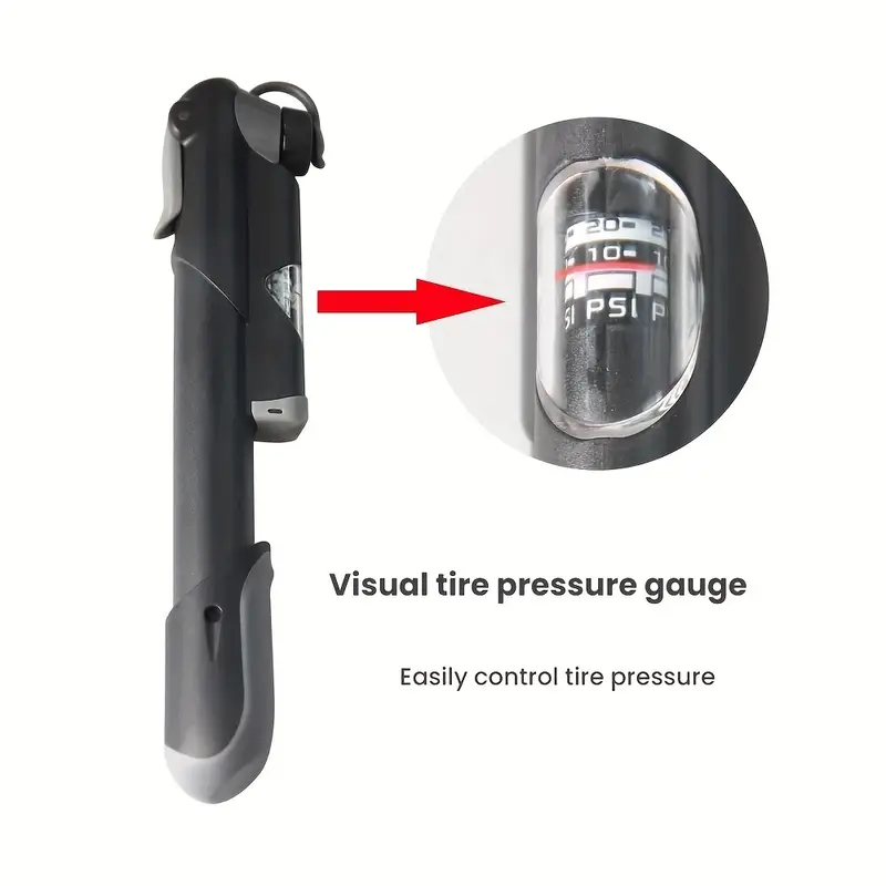 Bicycle Hand Pump with Pressure Gauge